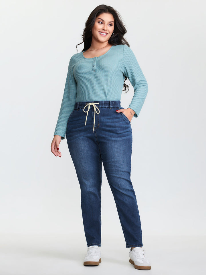 Pull-On Stretchy Boyfriend Jeans