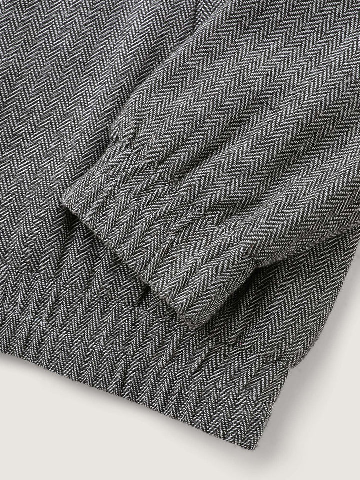 Ribbed Texture Chest Flaps Zipper Jacket