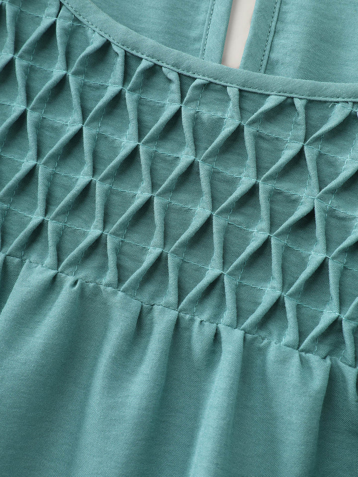 Shirred Handmade Detail Bubble Sleeve Blouse