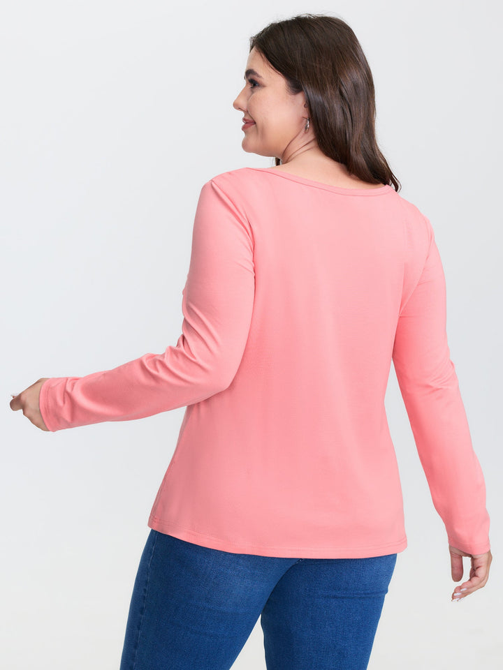 Cotton Surreal Motif Scoop Neck T-Shirt