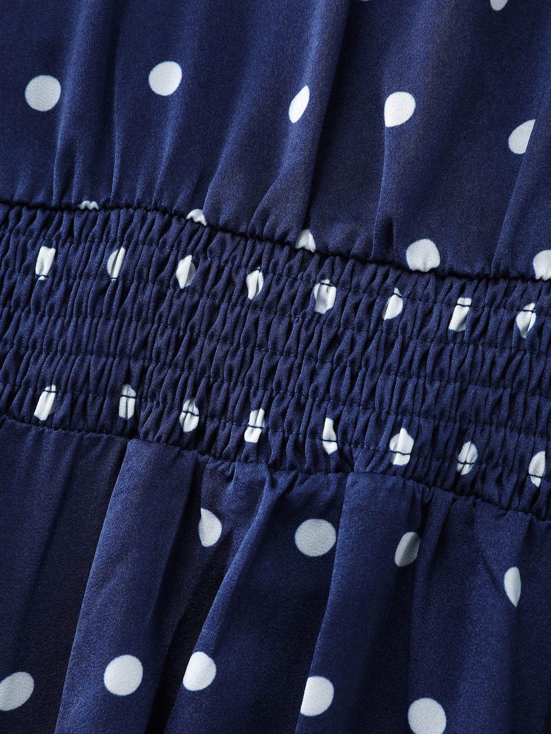 Retro Polka Dots Cinched-Waist Blouse