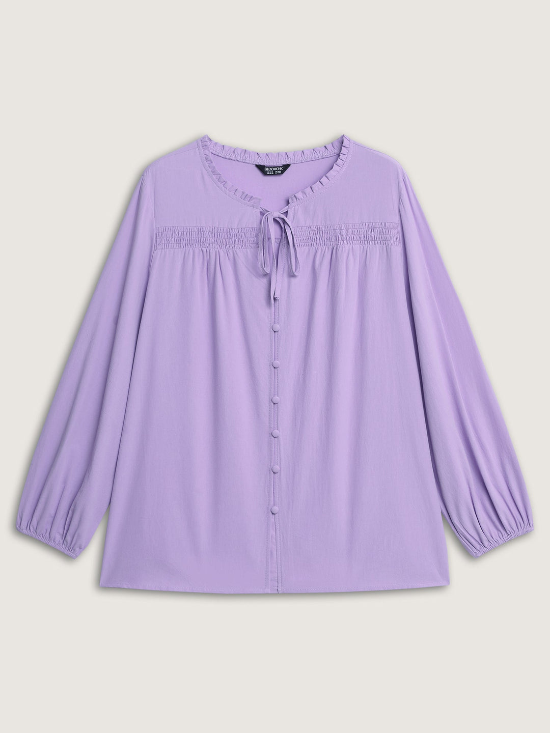 Pure Cotton Shirred Button Down Shirt