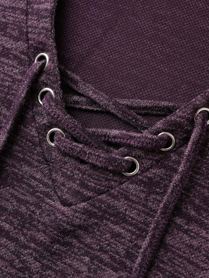 Heather Neck Cross-Tie Hoodie