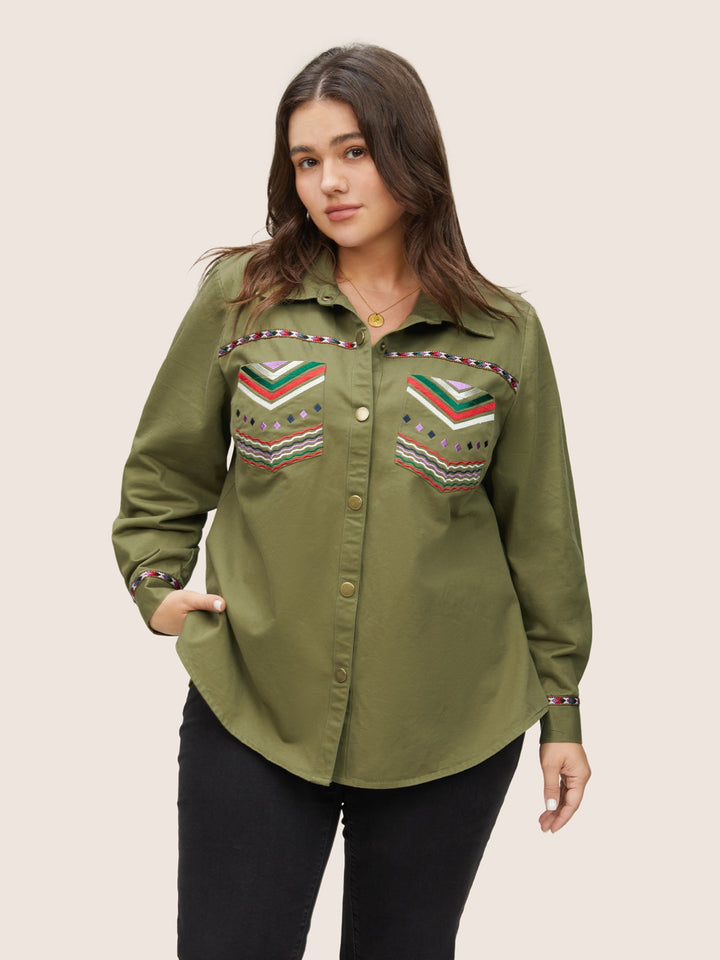Bandana Embroidered Patched Pocket Jacket