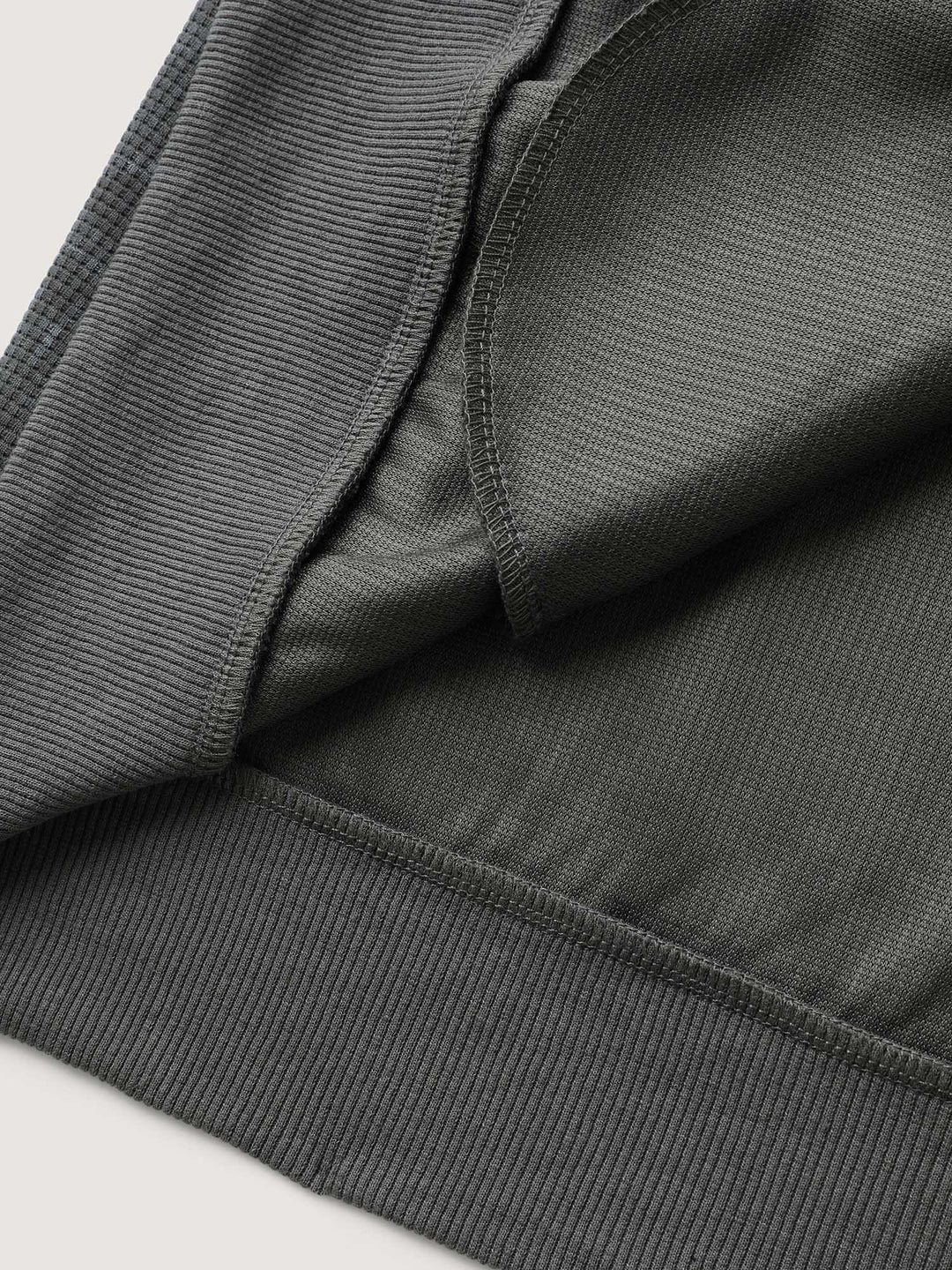 Waffle Texture Solid Zipper Hoodie