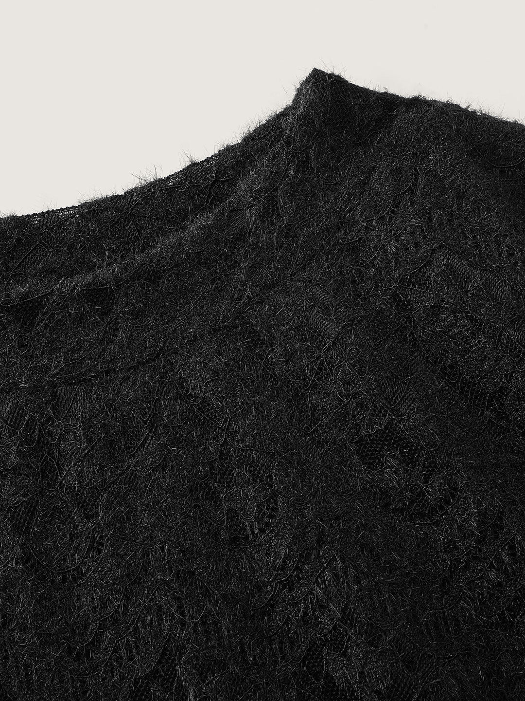 Stretchy Layered Sheer Lace Trim Knit Top