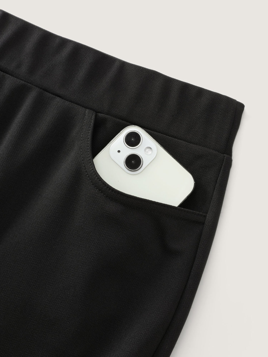 Ruffled Flared Hem Plain Pants