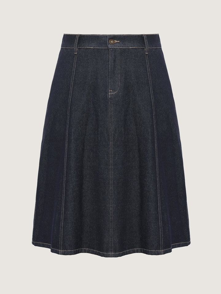 Stretchy Maxi Denim Skirt