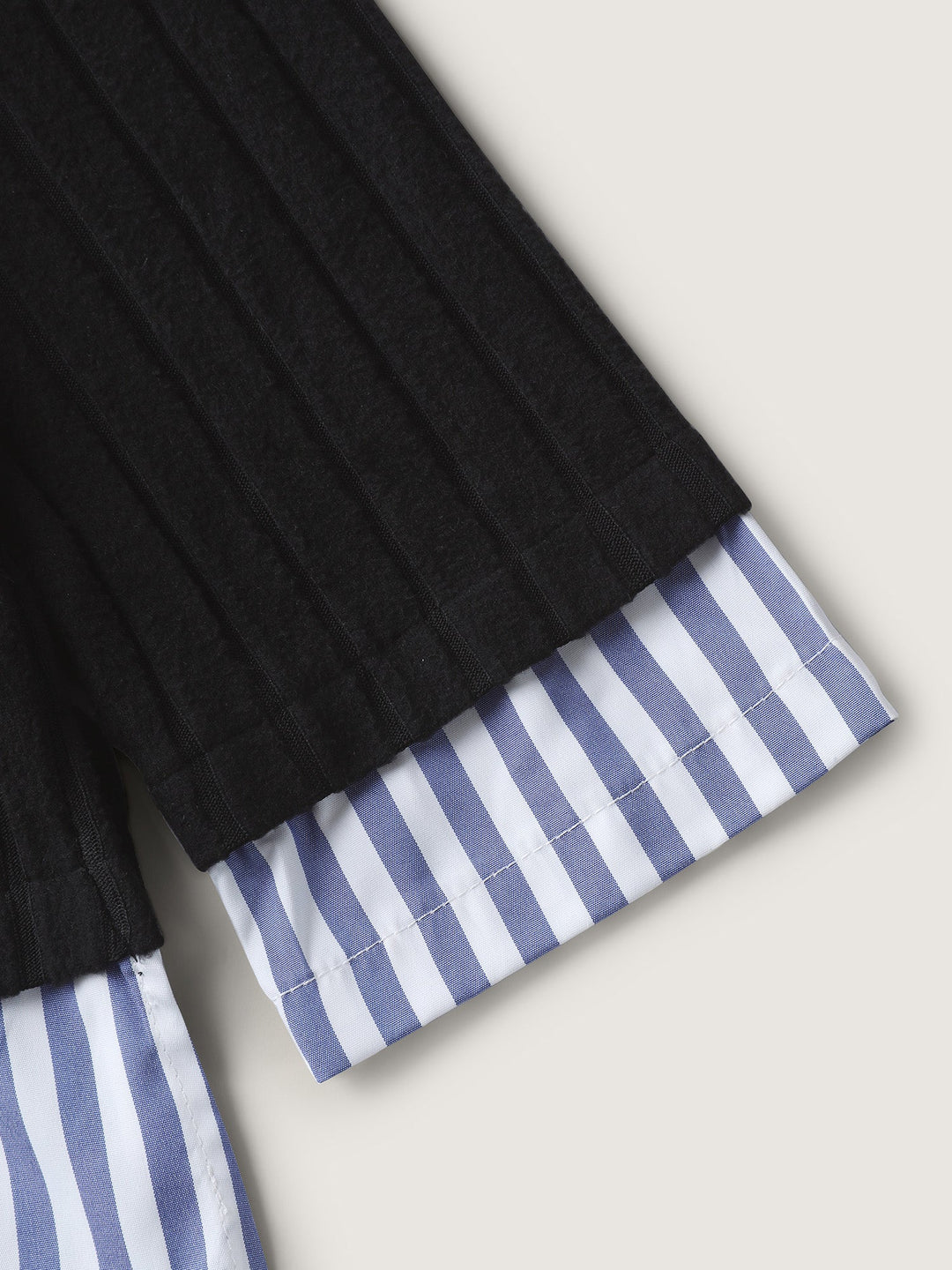 Ribbed Striped Stretchy Sweatshirt Top
