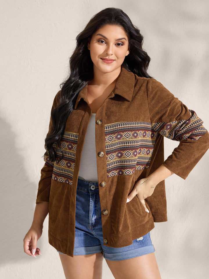 Rodeo Boho Print Button Front Jacket