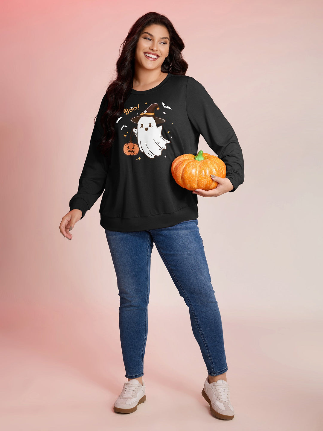 Cozy Hauntings Stretchy Hem Sweatshirt