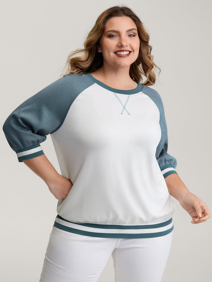 Supersoft Color Contrast Round Neck Sweatshirt