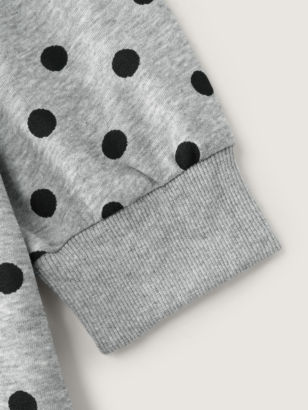 Polka Dot Drawstring Neck Hoodie