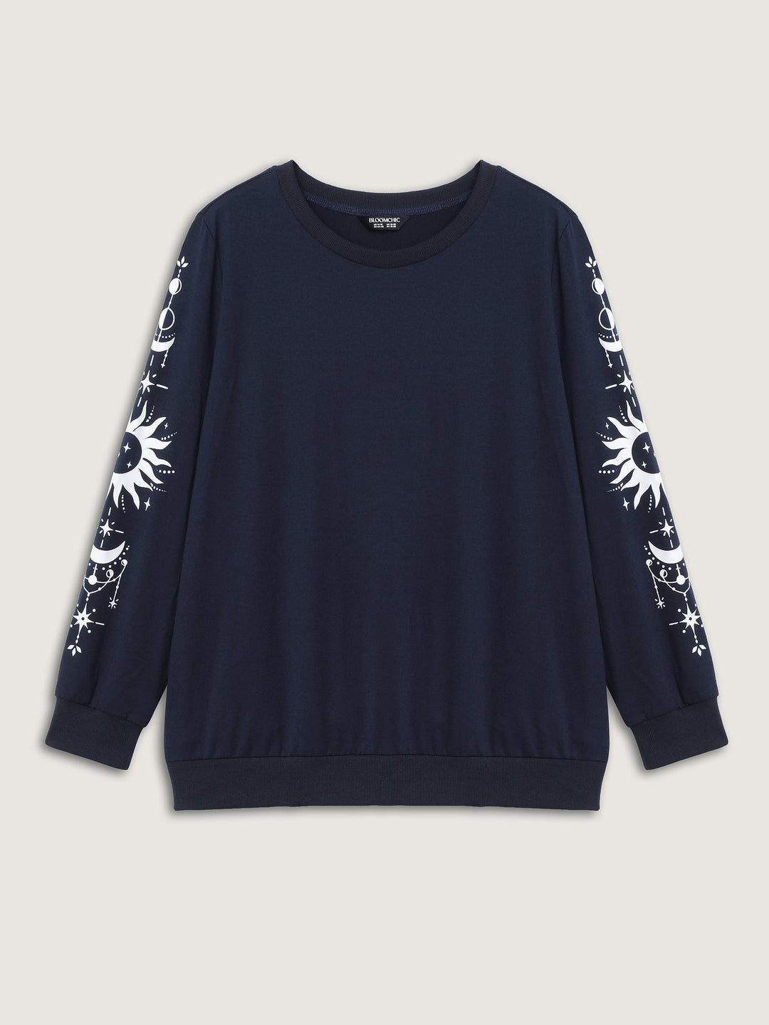 Floral Sleeve Print Contrast Sweatshirt