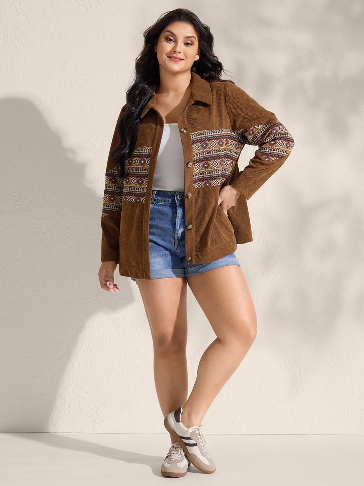 Rodeo Boho Print Button Front Jacket