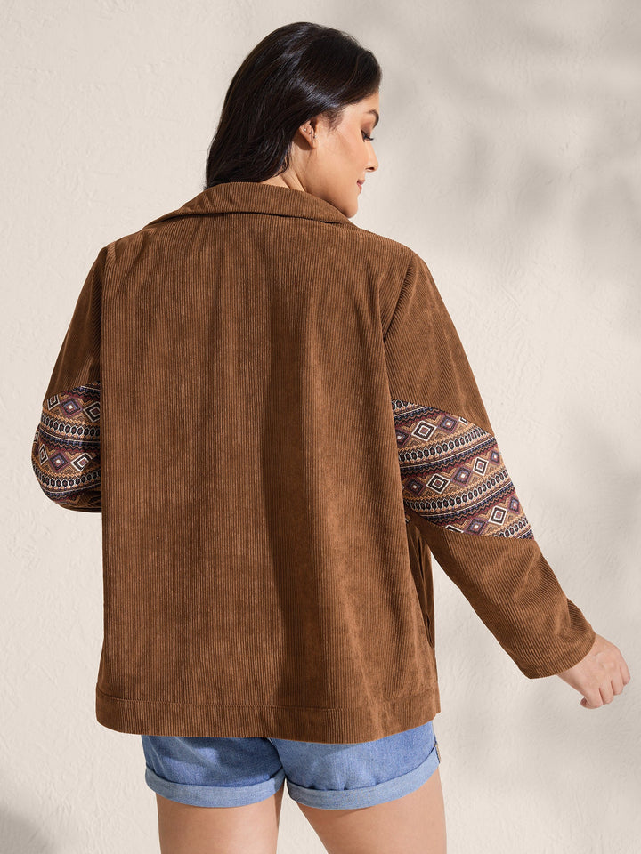 Rodeo Boho Print Button Front Jacket
