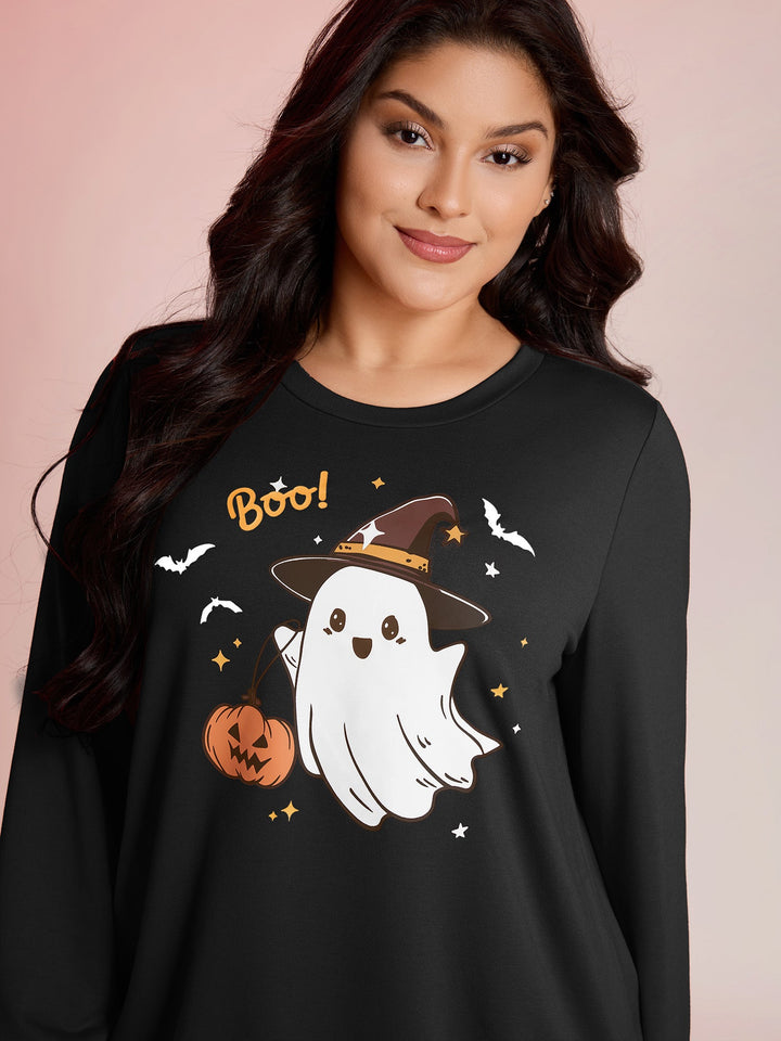 Cozy Hauntings Stretchy Hem Sweatshirt