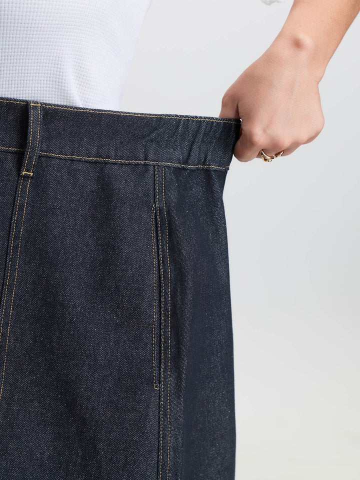 Stretchy Maxi Denim Skirt