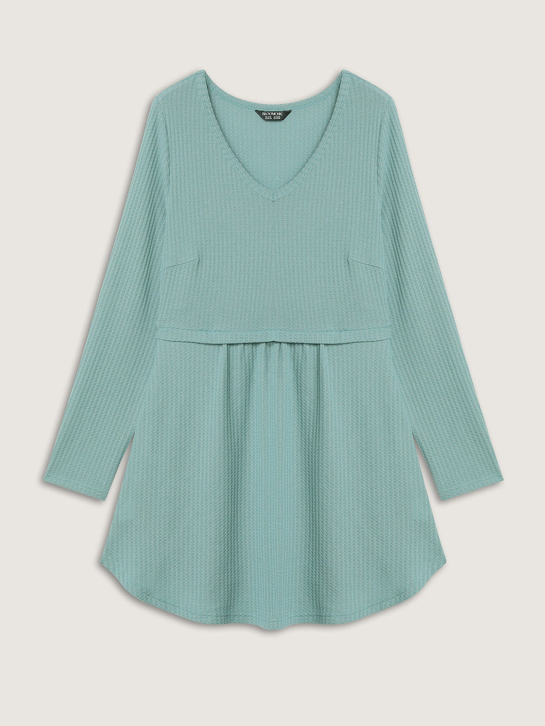 Layered V-Neck Fit and Flare Knit Top