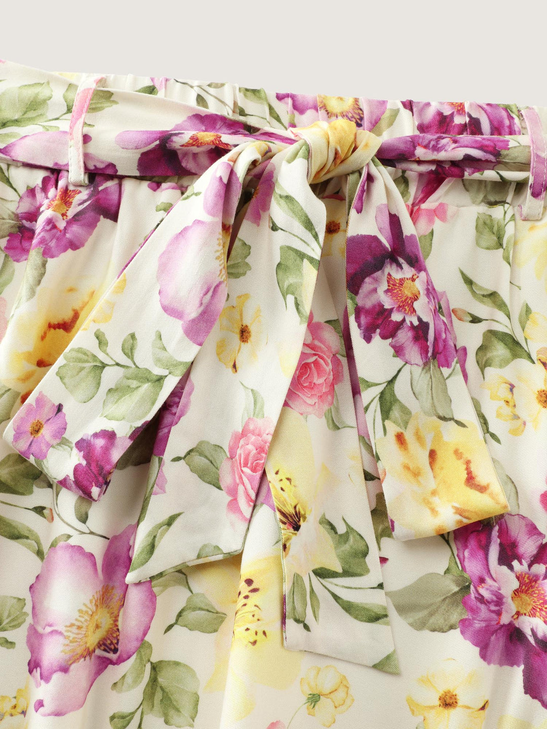 Sweet Floral Print Stretchy Waist Midi Skirt