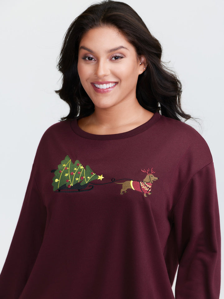 Holiday Gifts Embroidered Heather Sweatshirt