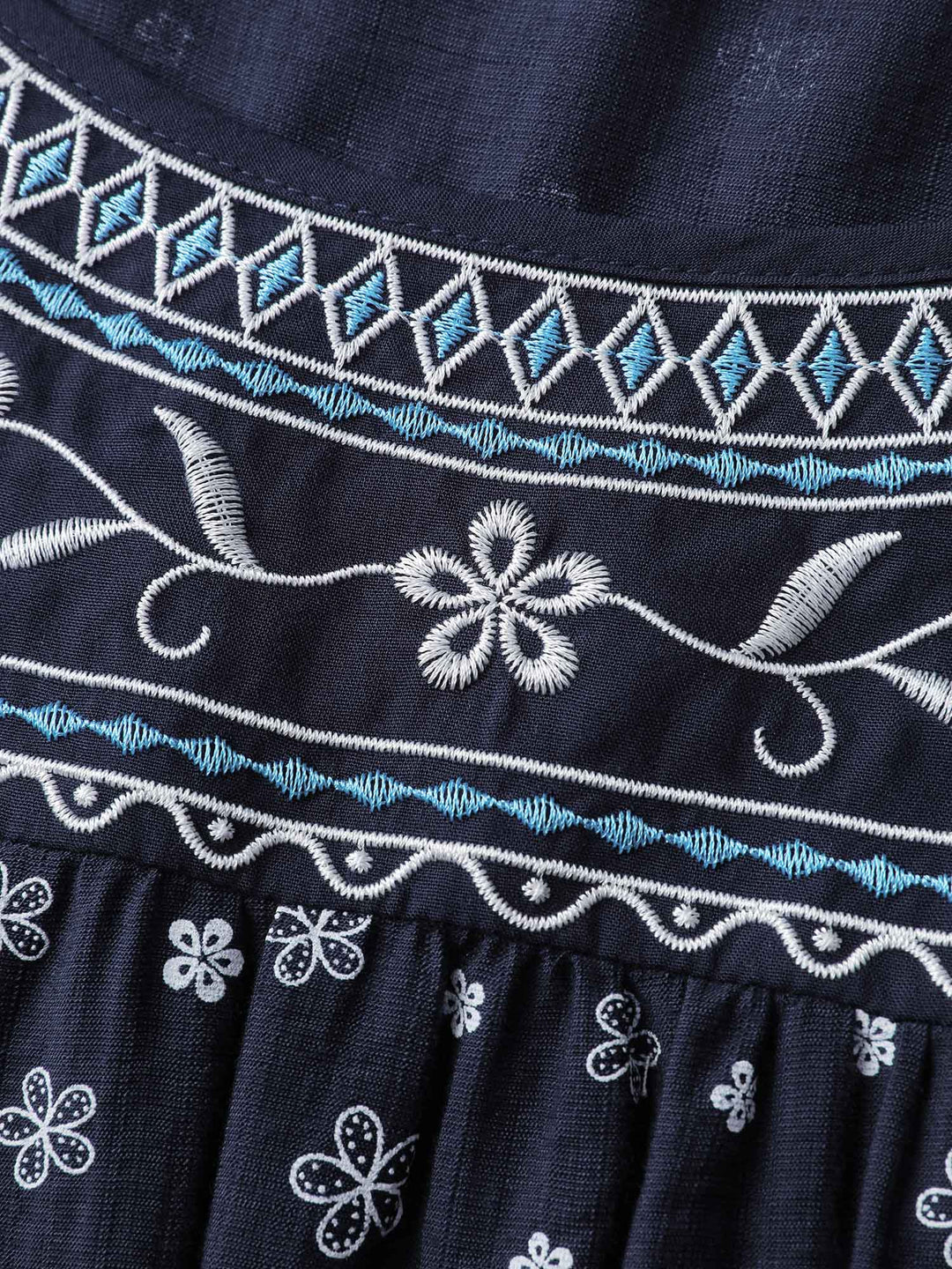 Supersoft Embroidered Ruffled Hem Blouse
