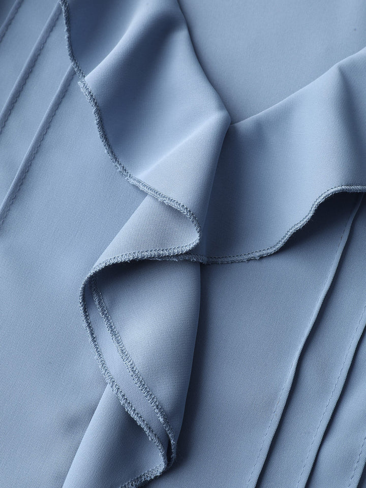 Lotus Leaf Edge Toothpick Pleats Blouse
