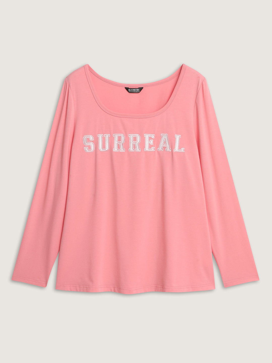 Cotton Surreal Motif Scoop Neck T-Shirt