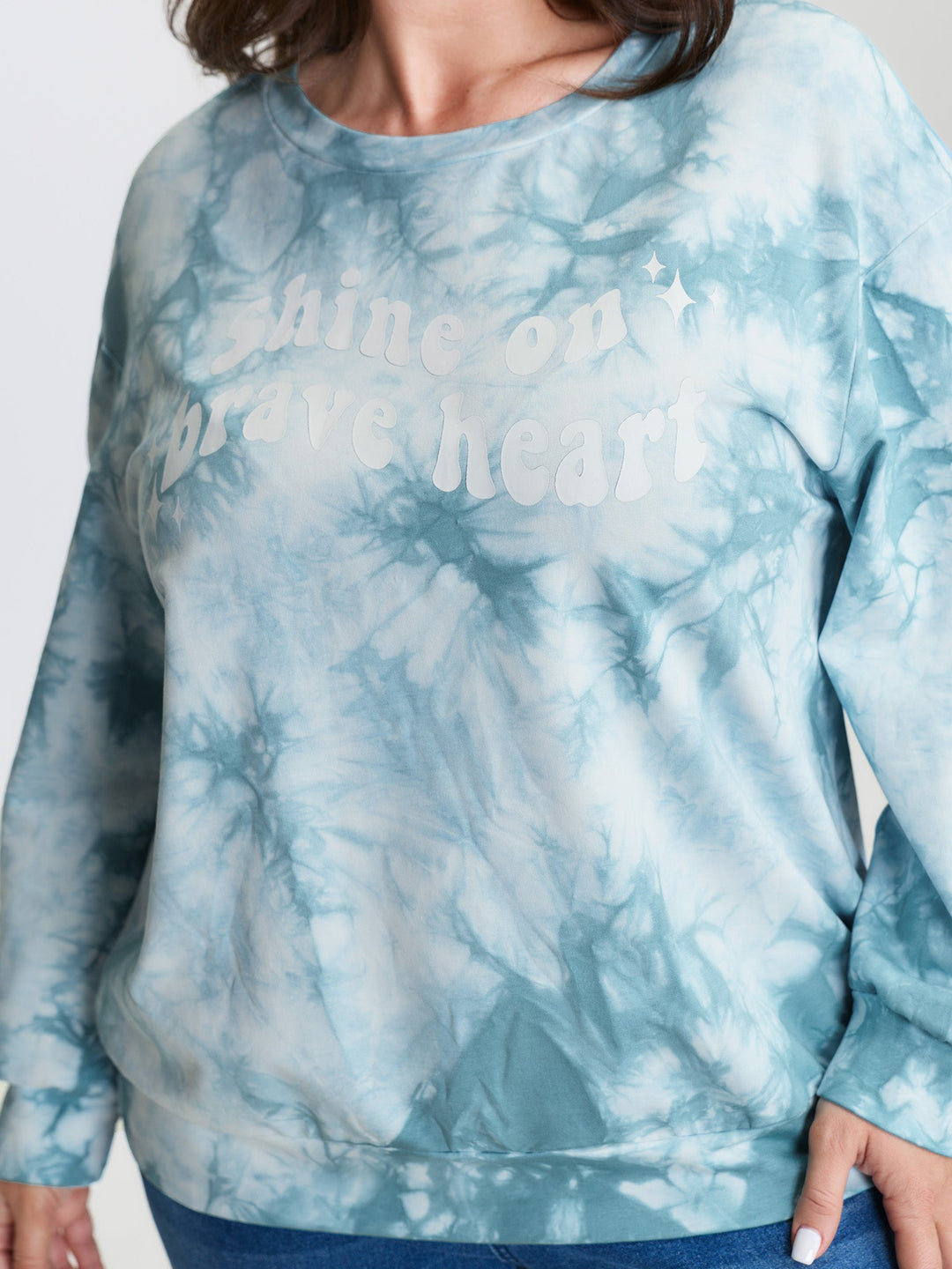 Tie-Dye Positive Affirmation Print Sweatshirt