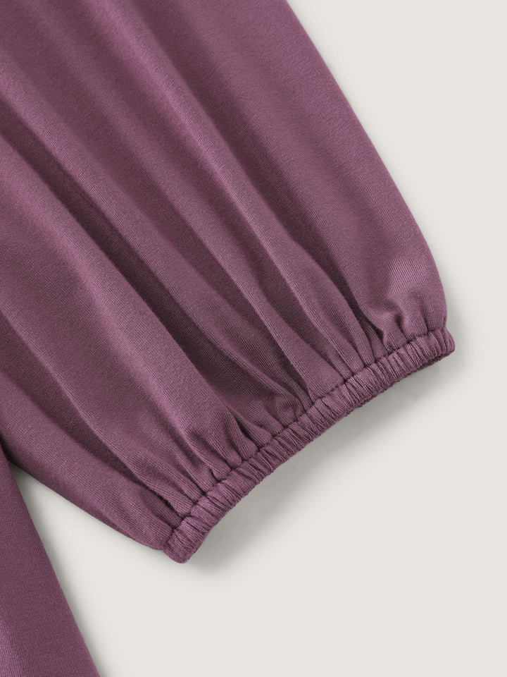 Stretchy Waistband Tie-Front Ruffled Knit Top