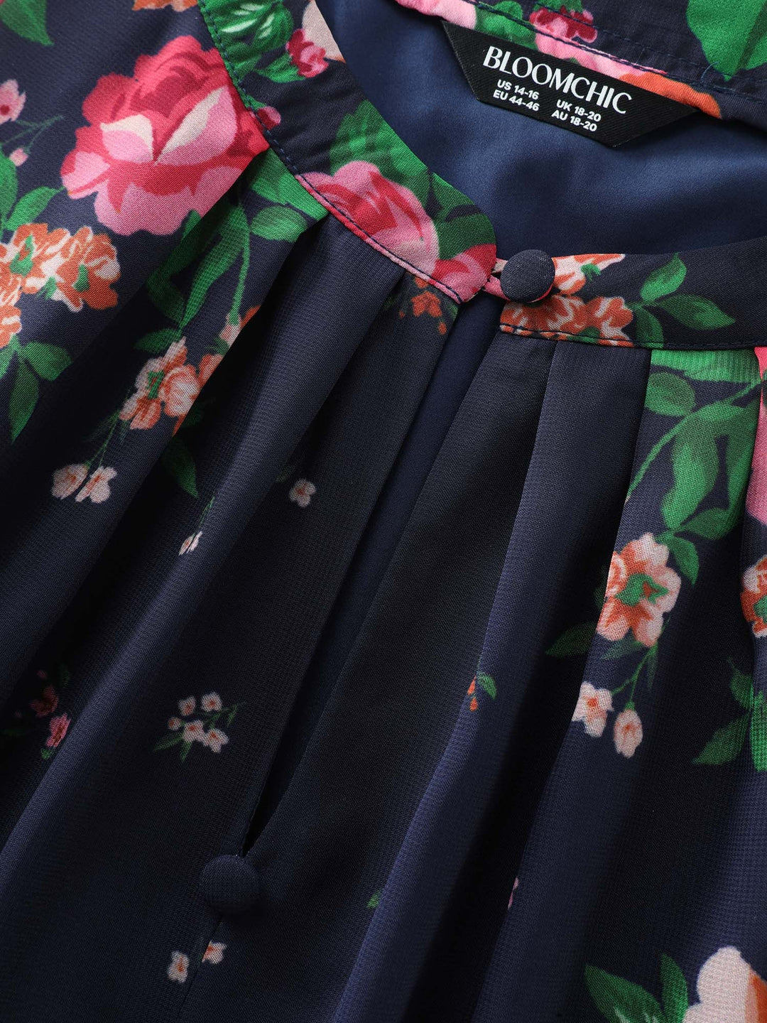 Keyhole Neckline Floral Print Midi Dress