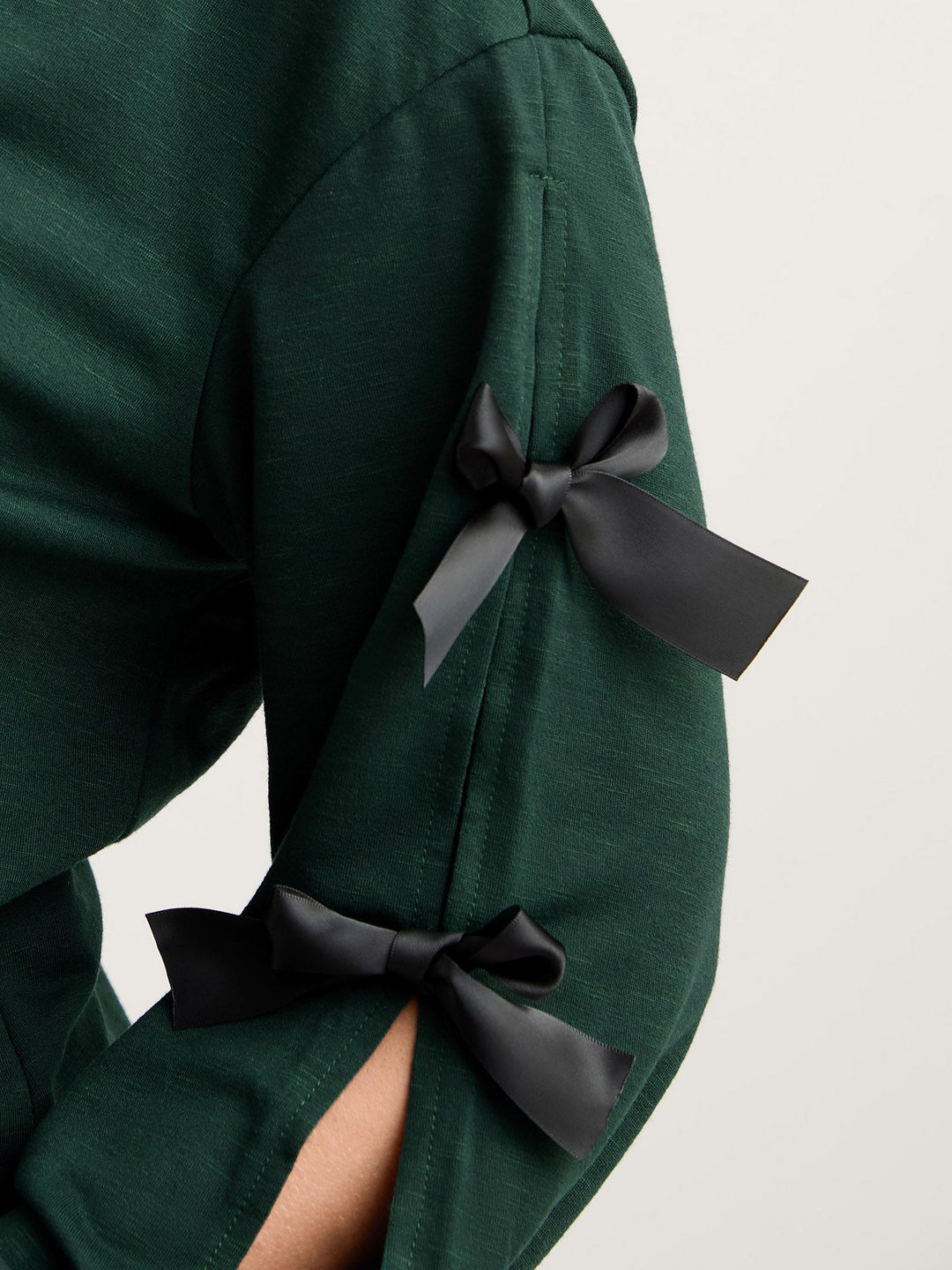 Bow-Knot Sleeve Cut-Out Sweatshirt