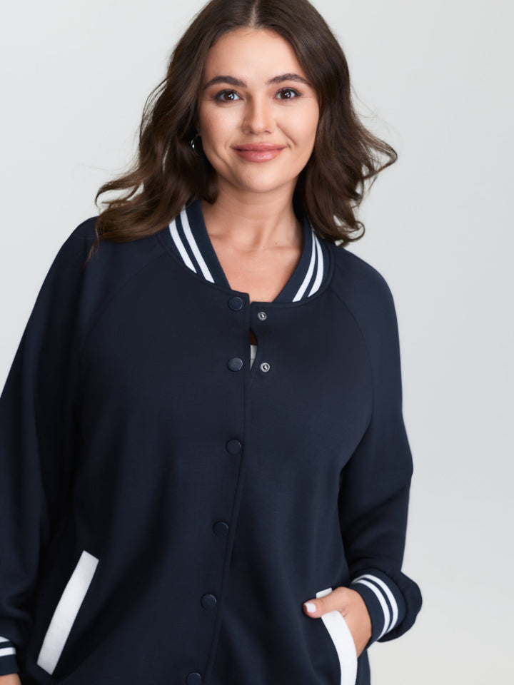 Supersoft Color Contrast Bomber Jacket