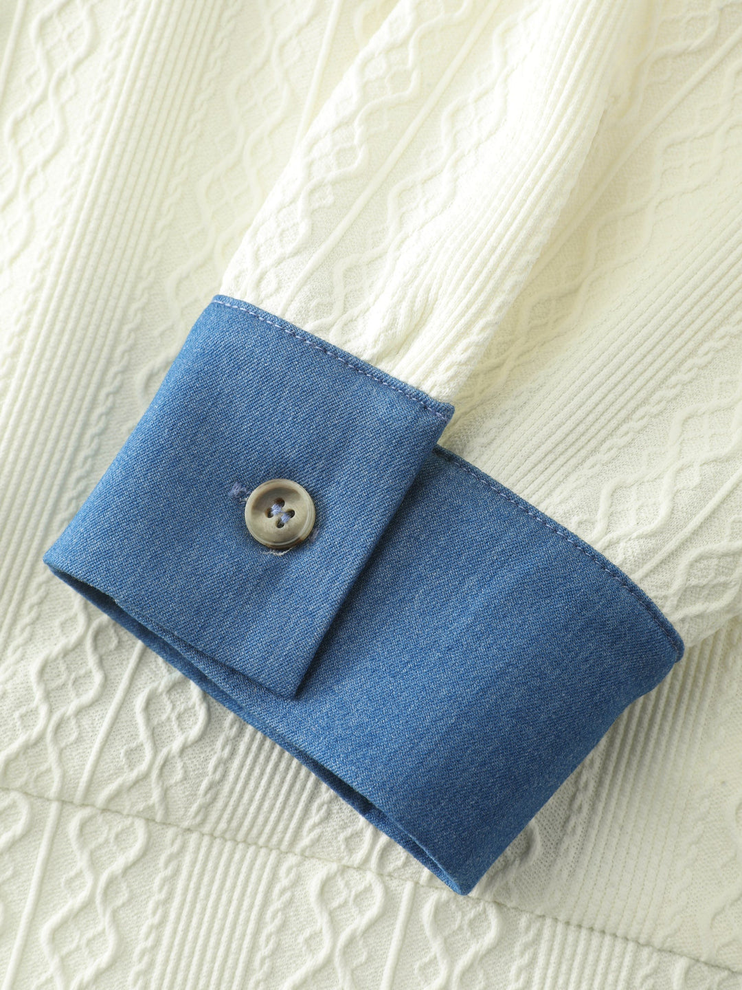 Towel Texture Teddy Embroidery Patchwork Sweatshirt
