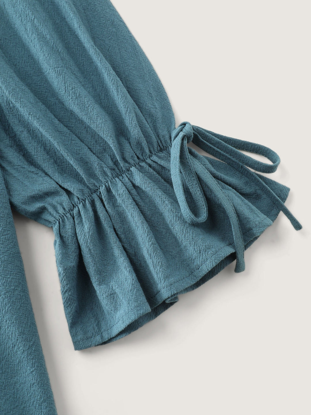 Pure Cotton Toothpick Pleat Tie Blouse