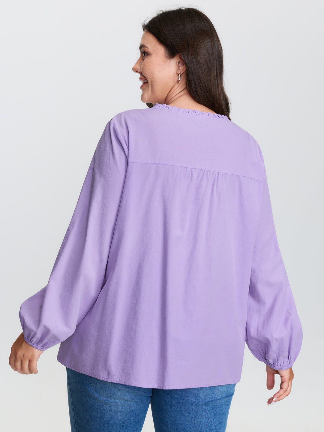 Pure Cotton Shirred Button Down Shirt