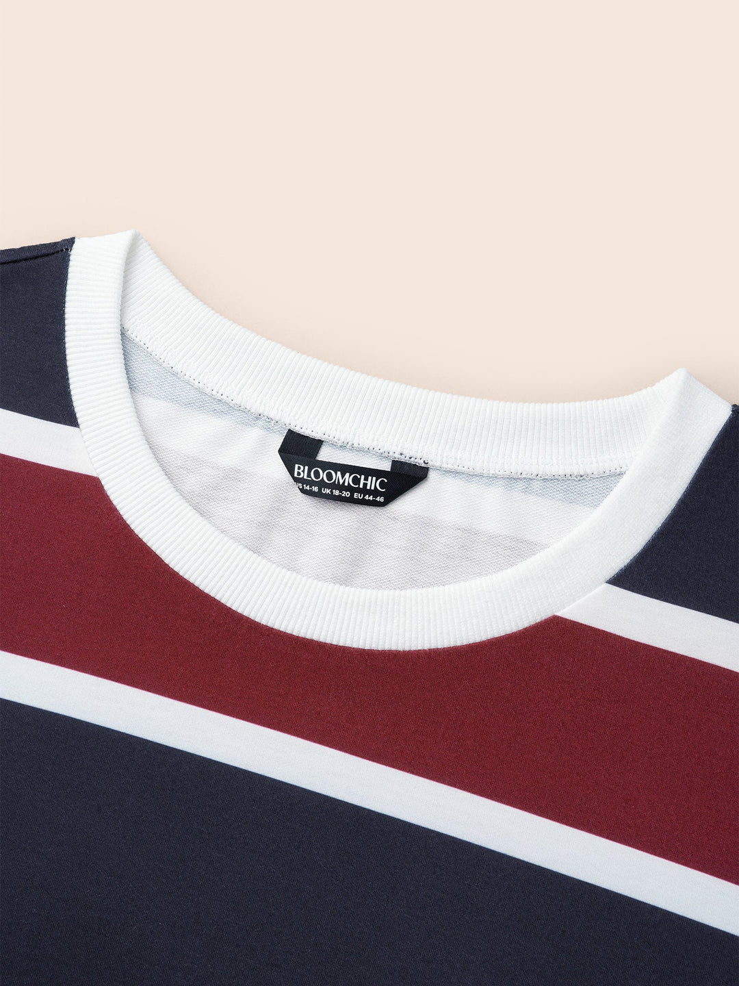 Contrast Striped Drop Shoulder Sweatshirt