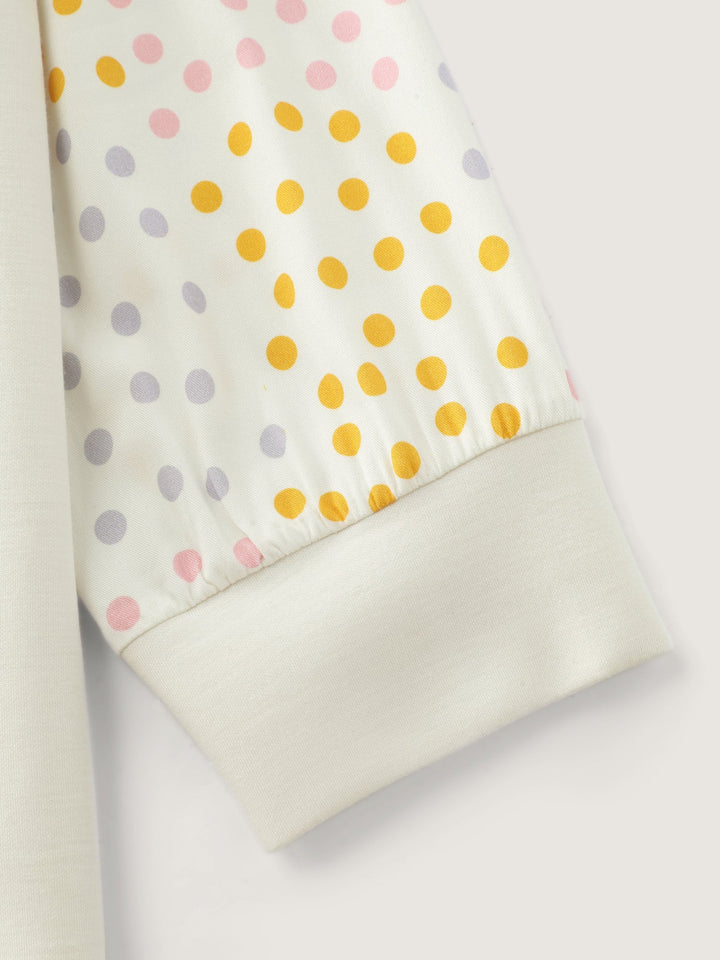 Supersoft Polka Dots Sleeve Sweatshirt