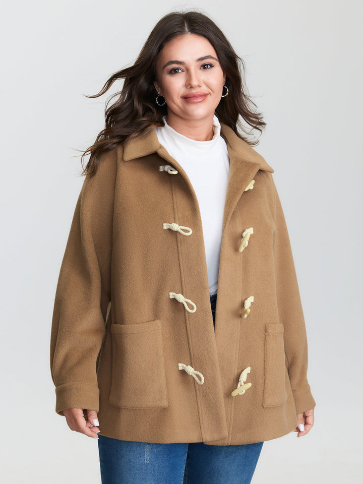 Loop Buttons Pockets Relaxed-Fit Jacket