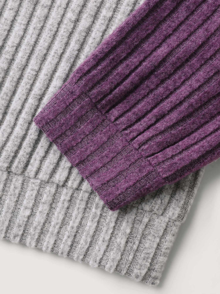 Heather Textured Color Contrast Sweatshirt
