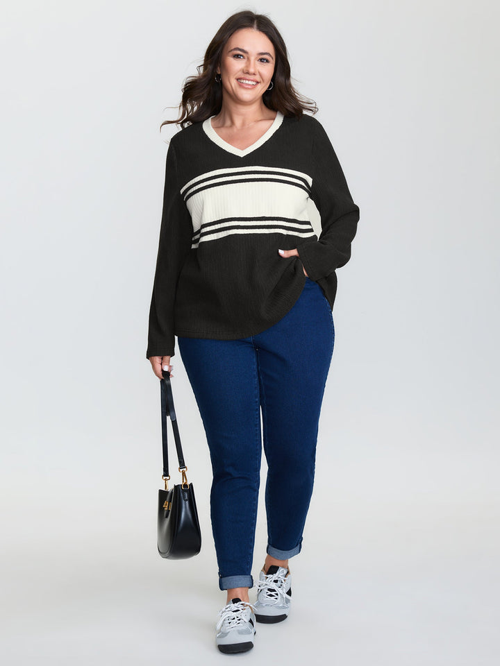 Supersoft Colorblock Textured Sweatshirt