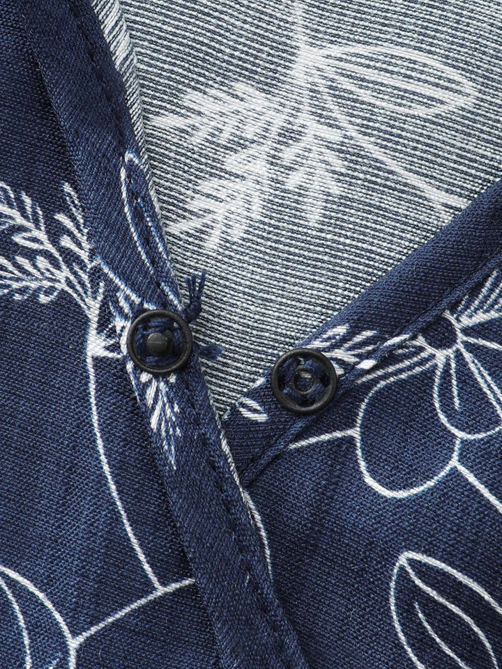 Floral Print Surplice Neck Blouse