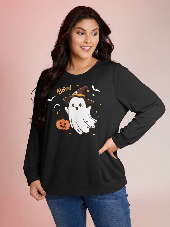 Cozy Hauntings Stretchy Hem Sweatshirt