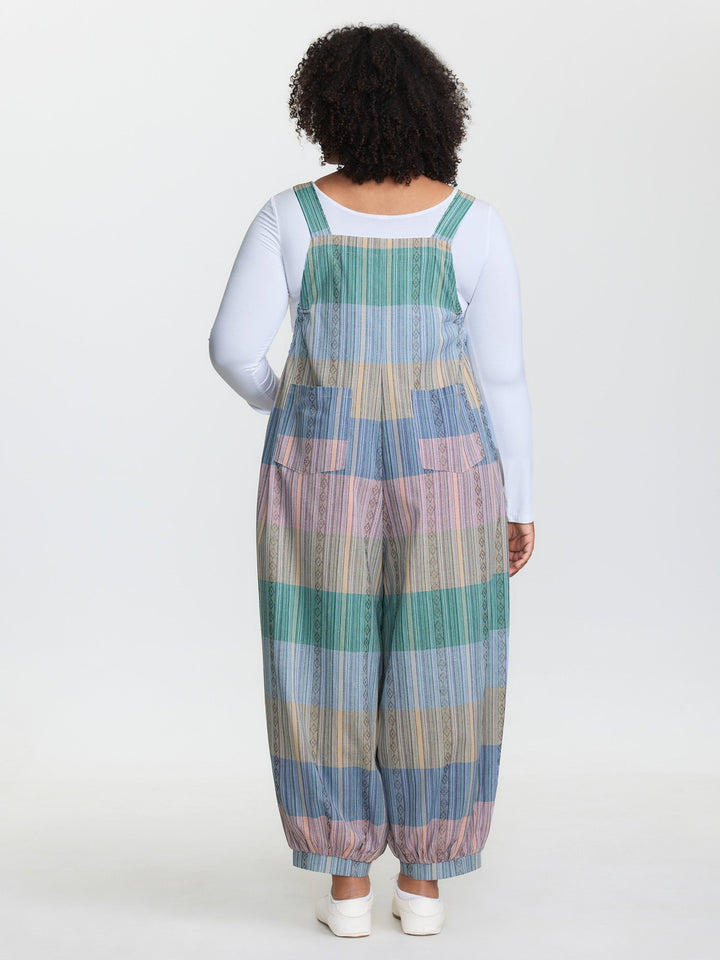 Adjustable Hem Colorblock Jumpsuit