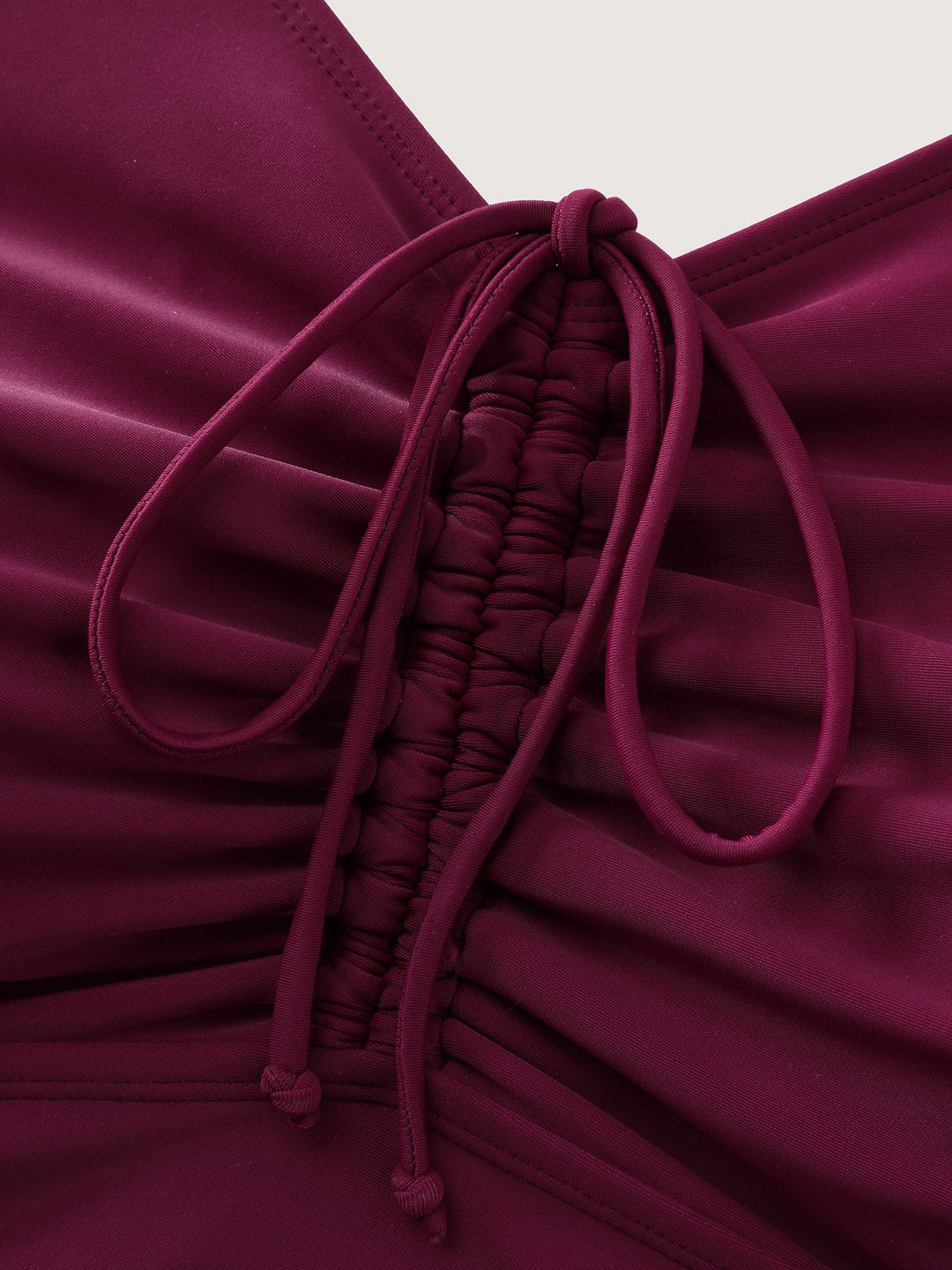 Flutter Sleeve Adjustable Drawstring One Piece Swimsuit