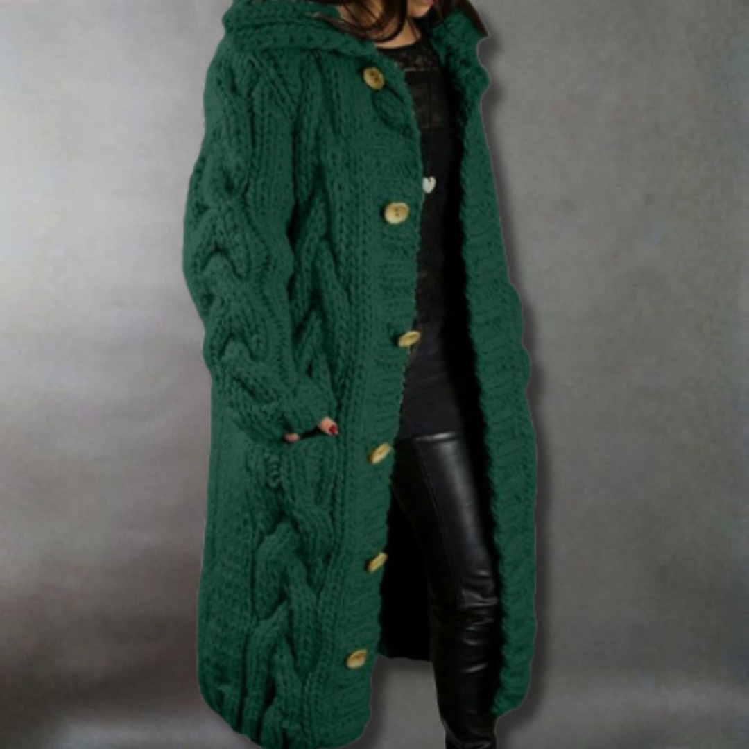 Olivia - Elegant Cosy Coat With Tummy Coverage