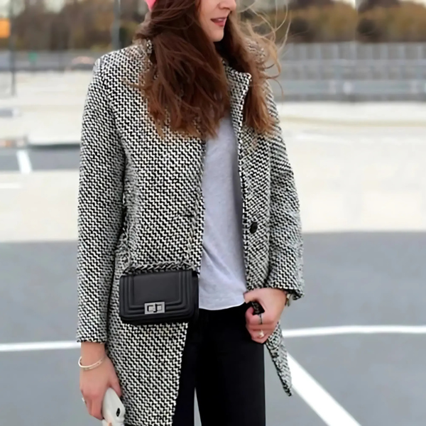 Louise - Long Checkered Coat